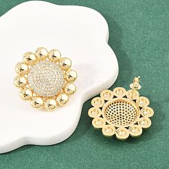 Brass Micro Pave Clear Cubic Zirconia Stud Earrings&nbsp;LS-EJEW-A151-02B-G