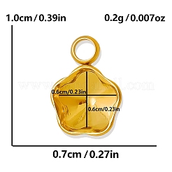 304ステンレススチールペンダントカボションセッティング  ファンシーストーン  ゴールドカラー  花  トレイ：6x6mm  10x7mm&nbsp;PW-WG002AB-13