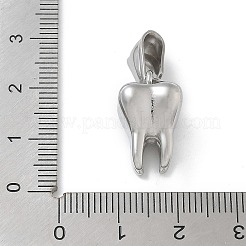 304ステンレスペンダント  歯のチャーム  ステンレス鋼色  18x10.5x11.5mm  穴：9x3.5mm&nbsp;X-STAS-G346-08P