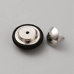 布キャップネイルボタン  鉄リベット付き  帽子アクセサリー  ブラック  ボタン：17x7mm  穴：1mm  リベット：11x3mm  ピン：1mm&nbsp;LS-DIY-WH0308-398H