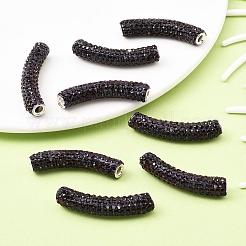 真鍮中東ラインストーンビーズ  カドミウムフリー＆鉛フリー  チューブ  アメジスト  46~47x9mm  穴：4mm&nbsp;RB-C1301-4
