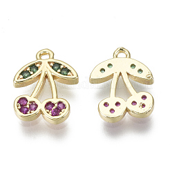 Brass Micro Pave Cubic Zirconia Charms&nbsp;KK-S348-532-NF