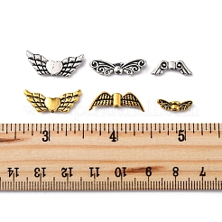 チベットスタイルの合金ビーズ80個。  ウイング  アンティークシルバー＆アンティーク金色  4~22x9~22.5x2.5~4mm  穴：1~1.6mm&nbsp;FIND-FS0003-59