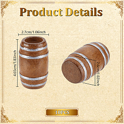Wood Barrels Miniature Ornaments&nbsp;DJEW-WH0043-110A-01