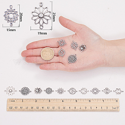 Chakra Tibetan Style Alloy Links&nbsp;TIBE-SC0001-08AS-FF