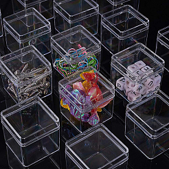 プラスチックビーズ収納ケース  キューブ  透明  4x4x4cm  18pc&nbsp;CON-BC0004-10