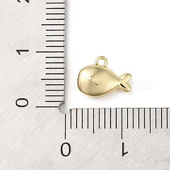 真鍮製ペンダント  海洋動物の魅力  ゴールドカラー  クジラ  7x10x4mm  穴：1mm&nbsp;LS-KK-H450-01L-G