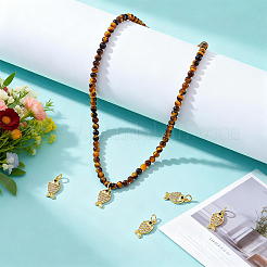10Pcs Brass Micro Pave Clear Cubic Zirconia Pendants&nbsp;ZIRC-BC0001-37
