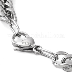Non-Tarnish 304 Stainless Steel Cuban Link Chain Bracelet for Men Women&nbsp;BJEW-C048-03P