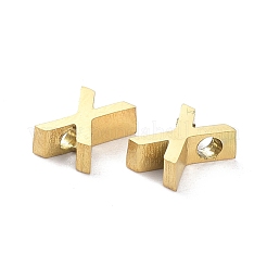 イオンプレーティング（IP）304ステンレススチールチャーム  アルファベット  ゴールドカラー  文字.x  8x6x3mm  穴：1.8mm&nbsp;STAS-K216-41X-G