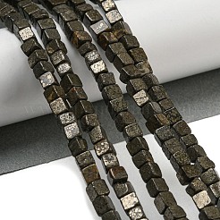 天然石パイライトビーズ連売り  染め  キューブ  4~5x4~5x4~5mm  穴：1mm  約86個/連  15.16インチ（38.5cm）&nbsp;G-F631-K29