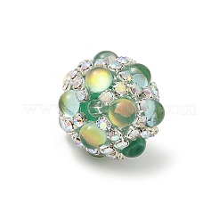 Sparkling Acrylic Encrusted Round Beads&nbsp;CLAY-NH0003-03S-04