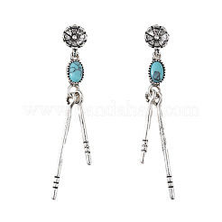 Alloy and Synthetic Turquoise Stud Earrings&nbsp;FS-WG2C5AC-01