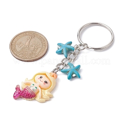Mermaid Opaque Resin Pendant Keychain&nbsp;X1-KEYC-JKC00624-02