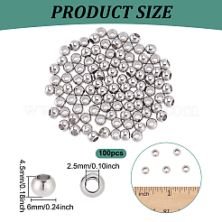 100Pcs 303 Stainless Steel European Beads&nbsp;STAS-NB0001-96B