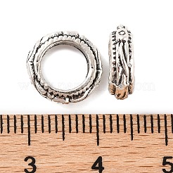 チベット風合金ビーズ  大穴ビーズ  リング  アンティークシルバー  11x4mm  穴：7mm&nbsp;X-PALLOY-S079-084AS