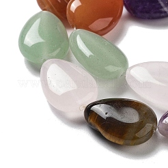 Natural Amethyst & Quartz Crystal & Green Aventurine & Rose Quartz & Red Agate & Tiger Eye Beads Strands&nbsp;G-P528-L13-01