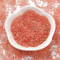 Transparent Inside Colours Glass Seed Beads&nbsp;X1-SEED-H003-04G