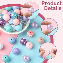 DIY ラウンド アクリル & 樹脂 ジュエリー 作成 ファインディング キット  ミックスカラー  20x18~20mm  穴：2~3mm&nbsp;DIY-FS0007-63