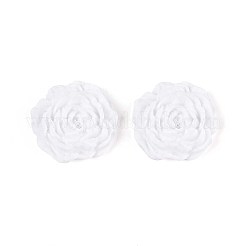 花不透明樹脂カボション  ホワイト  26.5~28x28x8.5mm&nbsp;CRES-T025-28C-02
