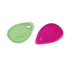 Spray Painted Natural Capiz Shell Teardrop Charms&nbsp;SHEL-K006-67