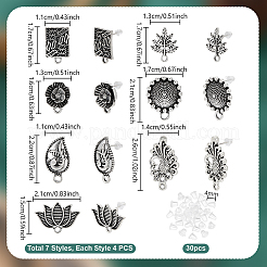 28Pcs 7 Styles Tibetan Style Alloy Stud Earring Findings&nbsp;TIBE-PH0002-61