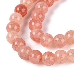Ombre Effect Dyed Crackle Glass Beads Strands&nbsp;GLAA-Q106-01A-B09