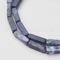 天然石ソーダライトビーズ連売り  直方体の  13~13.5x3~5x3~5mm  穴：0.5mm  約29~31個/連  15.3~15.7インチ（390~400mm）&nbsp;X-G-G968-D02