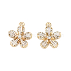 Rack Plating Brass Micro Pave Cubic Zirconia Pendants&nbsp;KK-C082-01G