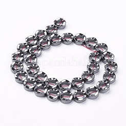非磁性合成ヘマタイトビーズ連売り  グレードA  ツイストドーナツ  ブラック  12x4mm  穴：1mm&nbsp;G-Q895-9
