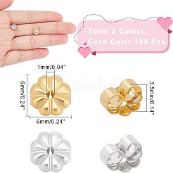 200Pcs 2 Colors Rack Plating Brass Ear Nut&nbsp;KK-FH0003-79