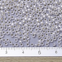 MIYUKIラウンドロカイユビーズ  日本製シードビーズ  （rr1901)セミフロストシルバーラインクリスタル  11/0  2x1.3mm  穴：0.8mm  約5500個/50g&nbsp;SEED-X0054-RR1901