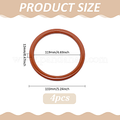 ビニール袋ハンドル4個  バッグ交換用アクセサリー用  フラットラウンドいリング  ココナッツブラウン  133x12mm  内径：119mm&nbsp;FIND-PH0024-86