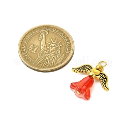 ガラスチャーム  合金ビーズで  天使  ミックスカラー  23.5x20x6mm  穴：2.5x3mm  10個/セット&nbsp;PALLOY-JF03311-01