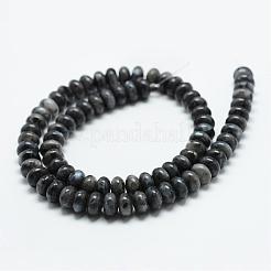 天然石ラブラドライトビーズ連売り  ロンデル  8x5mm  穴：1mm  約75個/連  14.9インチ&nbsp;G-R408-5x8-02