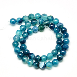 Natural Striped Agate/Banded Agate Beads Strands&nbsp;X-G-R003-03