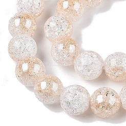 Electroplated Crackle Glass Beads Strands&nbsp;X-EGLA-N014-10mm-02