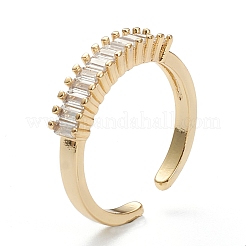 Brass Micro Pave Clear Cubic Zirconia Cuff Rings&nbsp;ZIRC-M117-08G