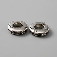 合金グロメットアイレットのパーツ  グロメットリングをねじ込みます  製袋用  プラチナ  2.1x0.6cm  穴：10.5mm&nbsp;LS-FIND-WH0145-25A-P