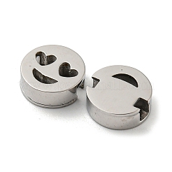 変色しにくい304ステンレススチールビーズ  表現がフラットなラウンド  ステンレス鋼色  8x3mm  穴：1.6mm&nbsp;STAS-L022-147P