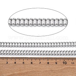 304ステンレススチール楕円リンクチェーン  溶接されていない  スプールで  ステンレス鋼色  5x7x1.5mm&nbsp;CHS-B006-09P