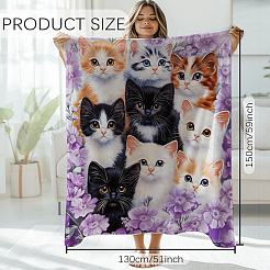 長方形のベレーブランケット  家庭用品装飾用品用  猫の形  150x130cm&nbsp;AJEW-WH0574-015