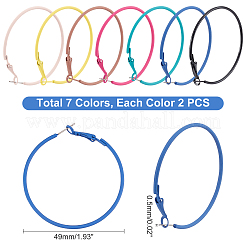 7Pairs 7 Colors 201 Stainless Steel Big Huggie Hoop Earrings&nbsp;EJEW-DC0001-09
