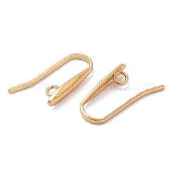 304ステンレススチールピアスフック  ゴールドカラー  19.5x3.5mm  穴：1.8mm  ピン：1mm&nbsp;X-STAS-B065-05G