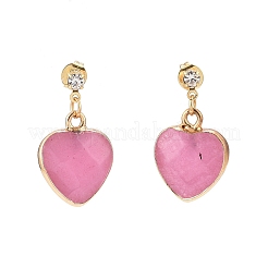 Heart Gemstone Dangle Earrings&nbsp;EJEW-JE05147