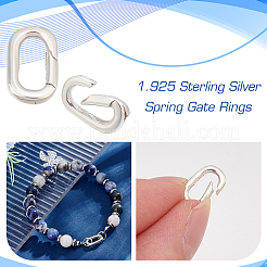 2Pcs 925 Sterling Silver Spring Gate Rings&nbsp;STER-MA0001-01