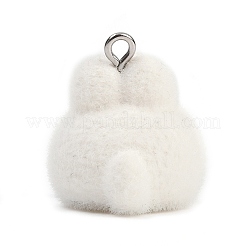 Flocky Opaque Rabbit Resin Pendants&nbsp;LS-RESI-S026-01P-D