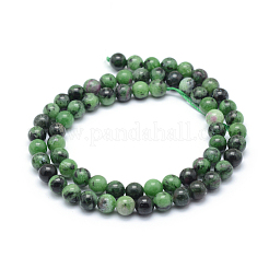 Natural Ruby in Zoisite Round Beads Strands&nbsp;G-P331-02-6mm