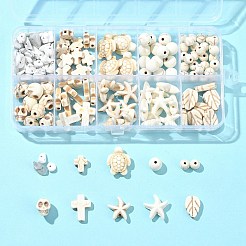 合成ターコイズビーズ  混合形状  ホワイト  4~18x6~14.8x2~10mm  穴：0.6~1.5mm&nbsp;DIY-FS0005-92