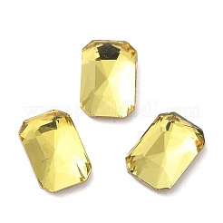 ガラスラインストーンカボション  ポイントバック＆バックメッキ  多面カット  長方形  ミックスカラー  8x5.5x2.5mm&nbsp;RGLA-P037-04B-D